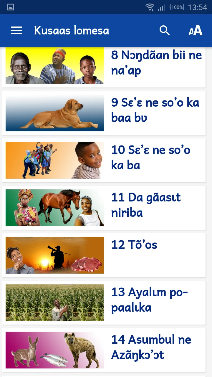 Kusaal folk-tales with English screenshot